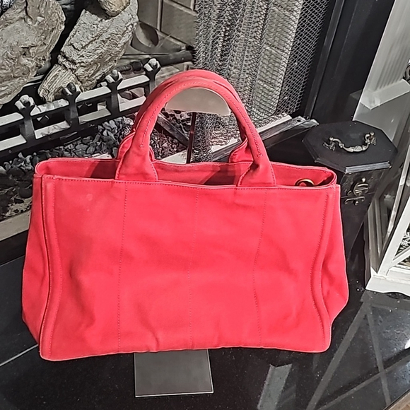 Prada Canapa Pink Studded Bag - Picture 4 of 10